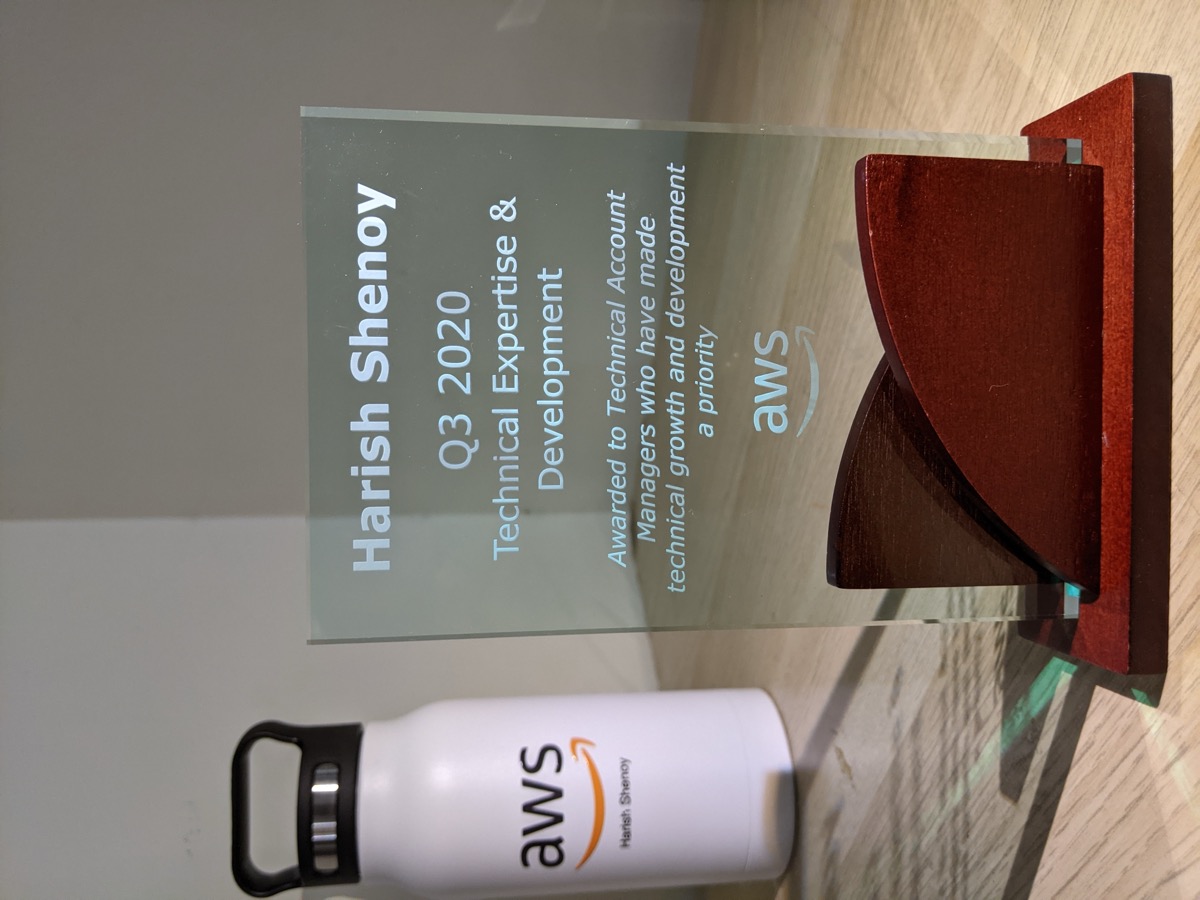 AWS Technical Expertise Award — Harish Shenoy Q3 2020